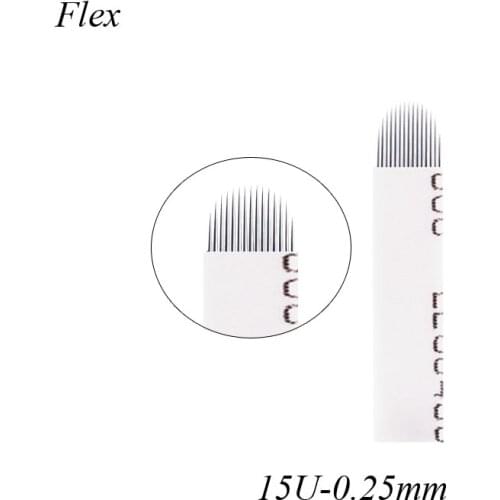 Eyebrow Tattoo Needles Micro Blade Permanent Makeup Manual Eyebrow Tattoo Blade Embroidery Needles 15u 0.25mm Microblading Ne