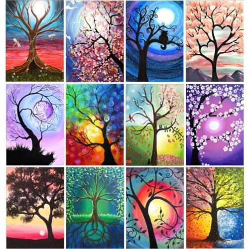 Full Square / Round Drill 5D DIY Diamond Painting "Color Tree" Diamond Embroidered Cross-stitch Rhinestone Mosaic Gift
