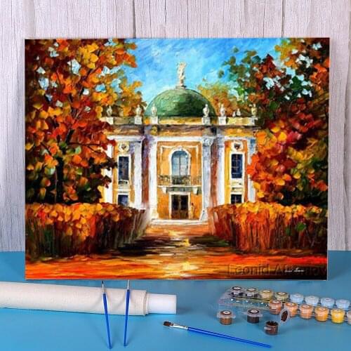 Oil Painting Style Old Park Coloring By Numbers Painting Set Oil Paints 50*70 Paiting By Numbers Decorative Handiwork