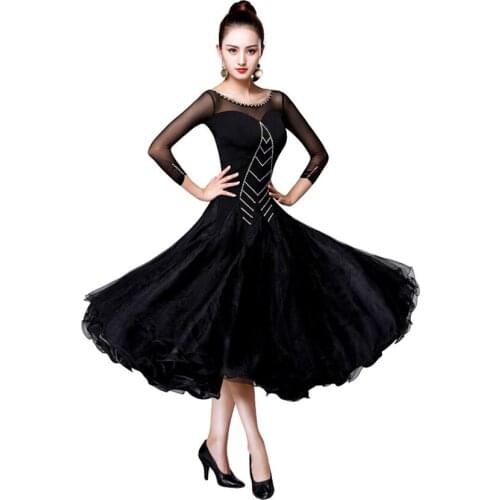 Ballroom Dance Competition Dresses For Women Performance Crystals