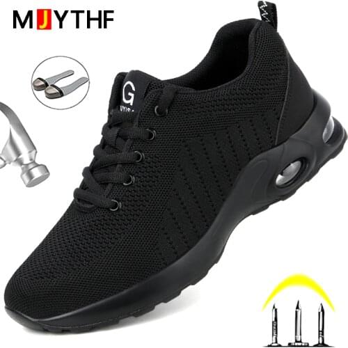 2021 Hot Safety Shoes Men Comfort Men Boots Indestructible Work Shoes Fashion Work Sneakers Male Security Boots Work Footwear