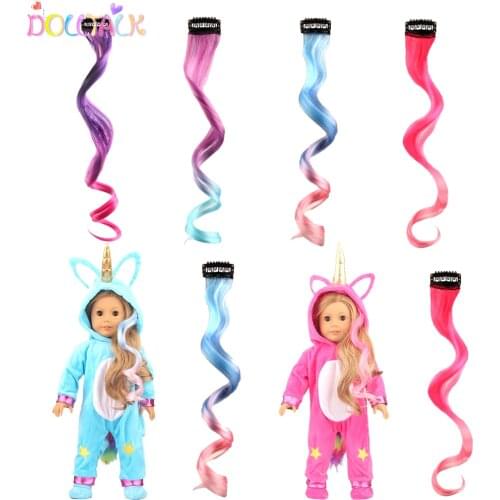 40cm Multi-color Doll Hair DIY Long Straight High Temperature Fiber Doll Hair Piece For American Russia BJD SD&Other Girl Dolls
