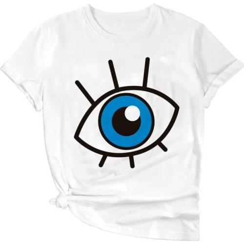 2021 summer trend new T-shirt cartoon print round neck short sleeve T-shirt white fashion casual short sleeve T-shirt top