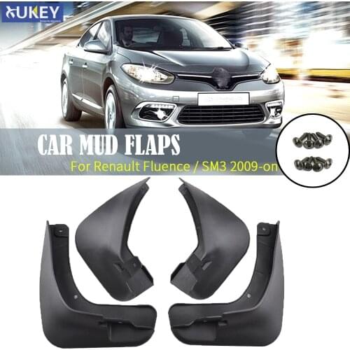 OE Styled Molded Car Mud Flaps For Renault Fluence Samsung SM3 2009-on Mudflaps Splash Guards Flap Mudguards Car Styling