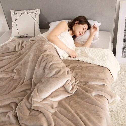 Mantas lisas para camas, manta de Sherpa suave, manta gruesa de franela cálida, manta a cuadros para sofá, manta polar