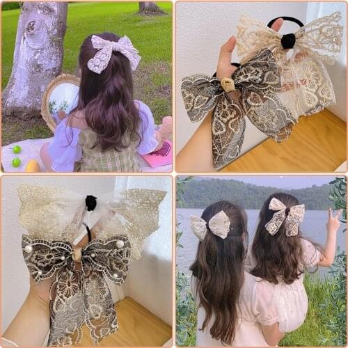 Fashion Hair Band Korean Bow-Knot Elastic Hair Bands Accessories Long Ribbon Bow Ponytail Hair Tie Scrunchies Women Girls
