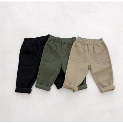 2021 new style girls boys pants autumn fashion kids long pants 1-7 years