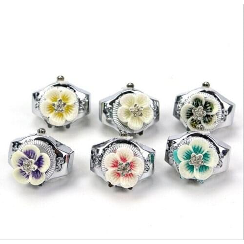 New ring watch creative flower electronic watch ring mix design