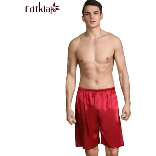 Casual new M-5XL men pajamas pant plus size lounge wear pijamas pants silk satin sleepwear home pant mens sleep shorts pants