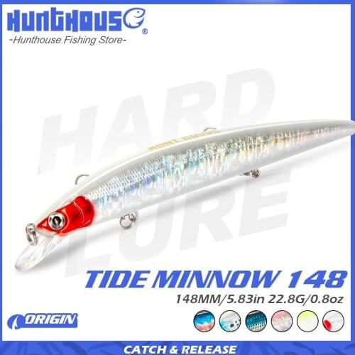 Hunthouse tide slim minnow floating 148mm 22.8g isca sea bass fishing lure wobblers hard bait leurre brochet ocean beach fish