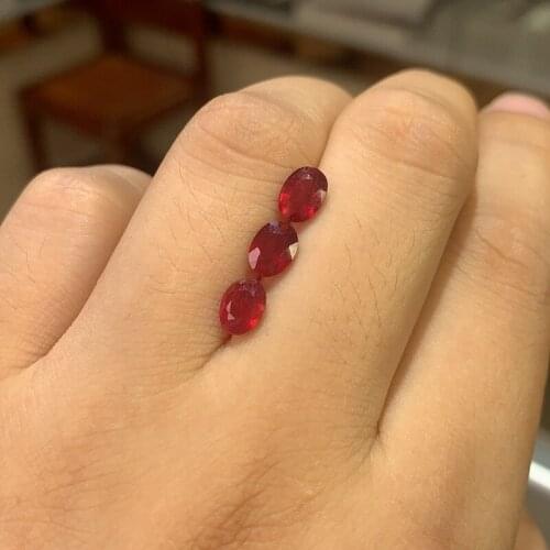 3mm * 4 Mm and 5mm*7mm Oval Cut Ruby Loose Stone for Jewelry Craftsman 100% Natural Ruby Gemstone