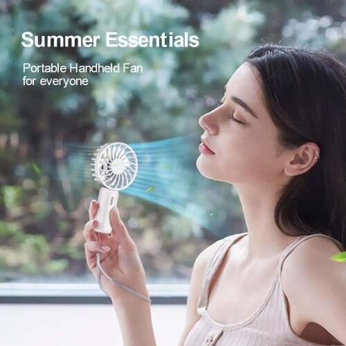 ELOOLE Mini Hand-held Fan Rechargeable Portable Electric Fan LED Cooling Ventilador For Outdoor Office Home Gift For Kid