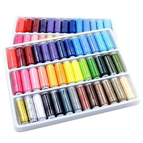 39Pcs Mixed Colors 100% Polyester Sewing Thread Machine Hand 200 Yard Each Spool 7M64 Durable Sewing For Hand Machines