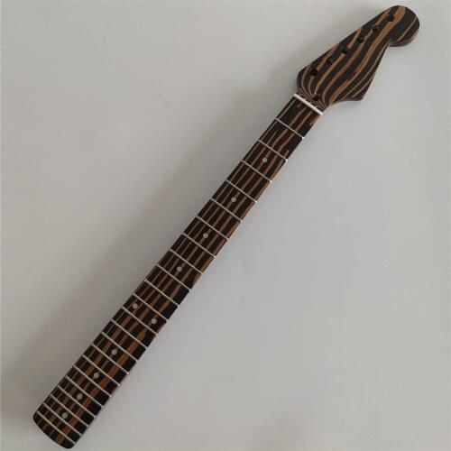 Zebra wood 22 Frets Electric Guitar Neck Replacement ST style Gloss