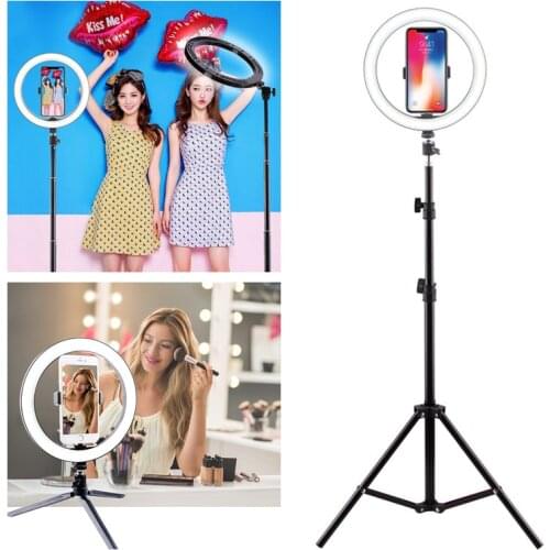 Phone LED Ring Light Selfie Ring Lamp for Selfie Novelty Lights with Tripod Novedades 2020 Photography Video Fill Light USB Neon