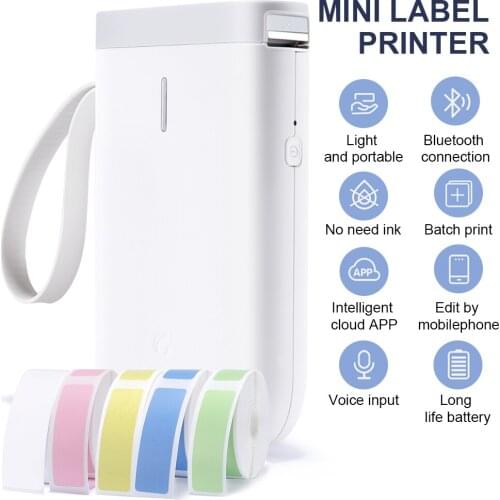 Niimbot D11 Bluetooth Thermal Label Printer With 3 Rolls Different Sizes Sticker Paper Production Date Self Adhesive Name Tag