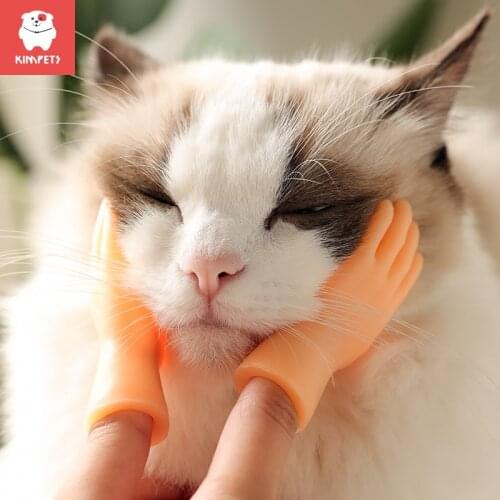 KIMPETS Pet Products Little Fingers Cat Massage Gloves Massage Head Cat Toys Little Hands Gift for Cat Comb
