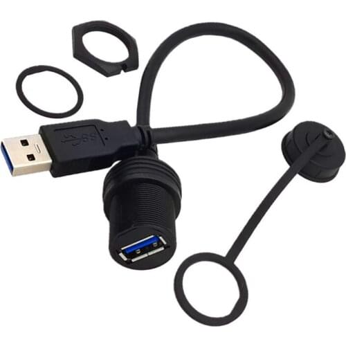 USB 3.0 AUX Extension Dash Panel Waterproof Car Flush Mount Cable For Car Boat and Motorcycle 30cm