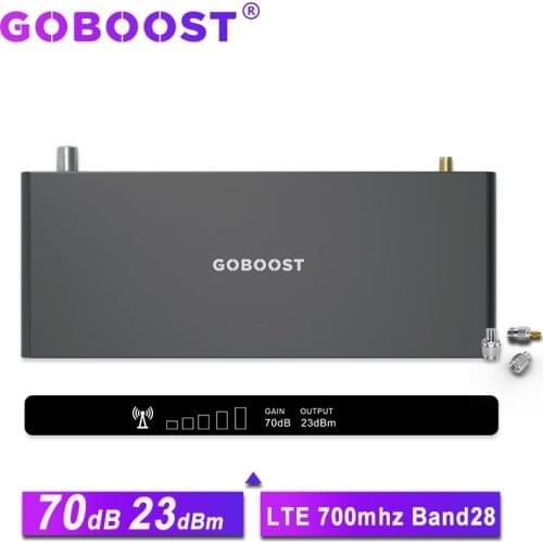 GOBOOST 70dB 4g signal booster lte 700 mhz cellular amplifier 4g mobile phone repeater network signal band 28 internet screen 4g