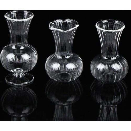 1:12 Dollhouse Miniature Flowers Fairy Garden Ornament Flowers Glass Vase Decor For Dollhouse Decoration New