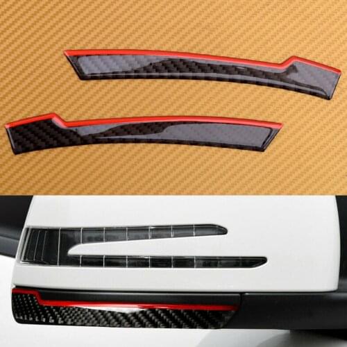 1 Pair Carbon Fiber Car Door Mirror Bottom Strips Edge Trim Anti-Collision Guard Fit For Benz W176 W246 W204 W212 X156 GLE