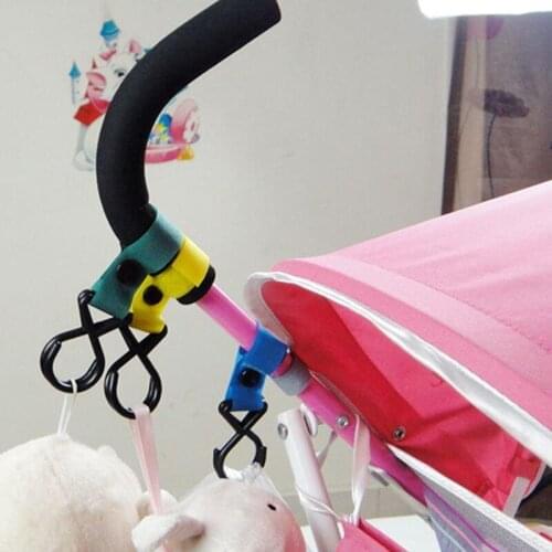 100pcs/Lot New Plastic Baby Stroller Pram Pushchair Hanger Hanging 2 Hooks atrq0011