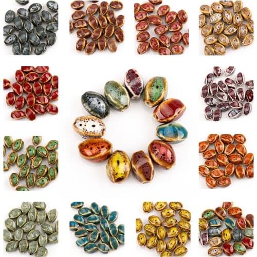 16# 20pcs Screwy Rhombus Special Colorfull Ceramic DIY Beads Unique Shape Scattered Beads glaze bead 12x16mm #A214B