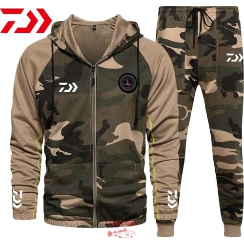 2021Daiwa Fishing Suit Spring and Autumn Men Breathable Outdoor Sports Suit Fishing Pants Camouflage Mountaineering Fishing Suit