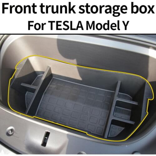 Car Accessories Tesla Model Y 2021 Front Trunk Organizer Trunk Storage Space Organizer ABS ModelY Front Trunk Mat Storage Box