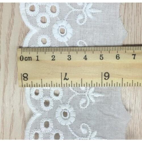 3 Yards/lot 6.5cm Width High Quality Off White Cotton Lace Trim Fabric DIY Cloth Accessories