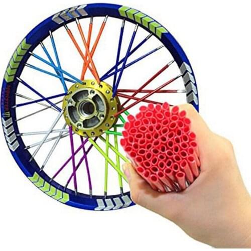 36pcs 17cm a set Motorcycle Dirt Bike Enduro Wheel Rim Spokes Skins Off Road Shrouds Covers Universal Decor Motorbike Decoration