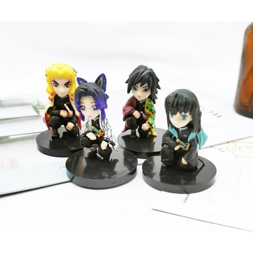 5-6cm Demon Slayer Rengoku Shinjurou Kochou Shinobu Tomioka Giyuu Anime Action Figure PVC Collection Model Dolls Toys for Gifts