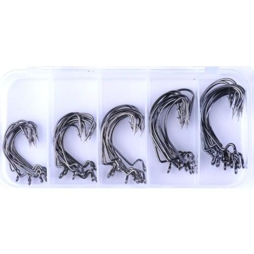 50Pcs Sea Fishing Hooks Carbon Stainless Fishing Hook Big Hooks Tackles Accessories Jip Barbed Crank Carp Fishing Tackle Set