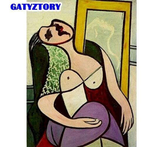 GATYZTORY Diamond Painting Full Square/Round Diamond Mosaic Cartoon 5D DIY Diamond Embroidery Abstract Characters Decorations Ho