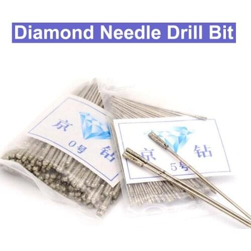10pcs 1.0/1.3/1.5/1.8mm Diamond Needle Drill Bit Jade Punch Needle Agate Needle Hanging Mill Drill Crystal Jade Drilling Needle
