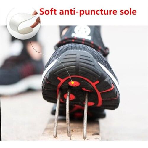 Lightweight Work Shoes Steel Toe Safety Boots Working Shoes Male New Breathable Anti - Smash Sepatu Safety Boots Men Big Size