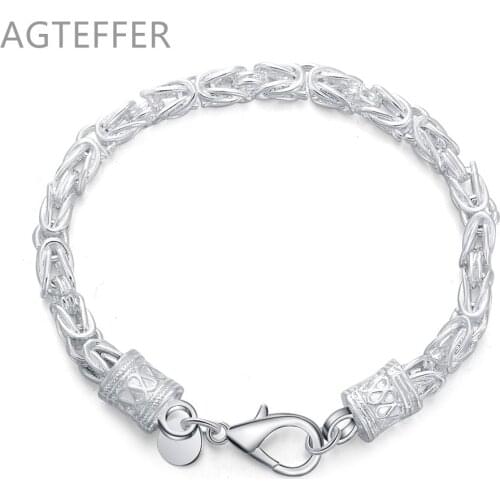 AGTEFFER 925 Sterling Silver Dragon Head Bracelet For Women Wedding Engagement Party Jewelry Gifts
