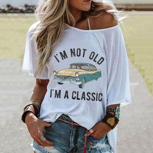 T Shirt Women Lovely Short Sleeve Tee Tops Y2K One Shoulder Harajuku Oversize Graphic Summer Loose Street Style Tshirts Clothing