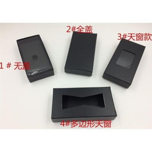 Classic Black Tie Box Bow Tie Necktie Tie Gift Boxes Mens Tie Packaging Disply Storage Cases 4 Styles Window Top 100pcs lin4880