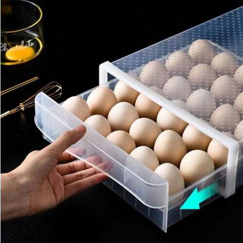 Egg Storage Box Refrigerator Special Storage Drawer-Type Box Fresh Egg Storage Basket Plastic Egg Carton