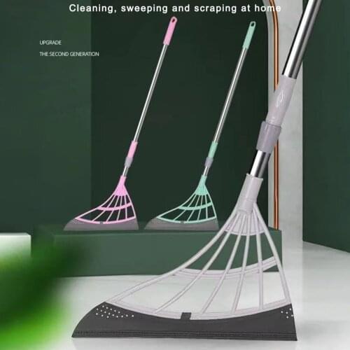 Magic Broom Multifunctional 2-in-1 Sweeper Adjustable Wiping Sweeper Floor Squeegee Hair Remover Squeegee For Shower