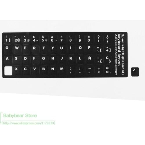 2pcs/lot Arabic English Farsi Turkish Russian French Italian THAI Desktop Laptop Keyboard Stickers Protector Sticker Black