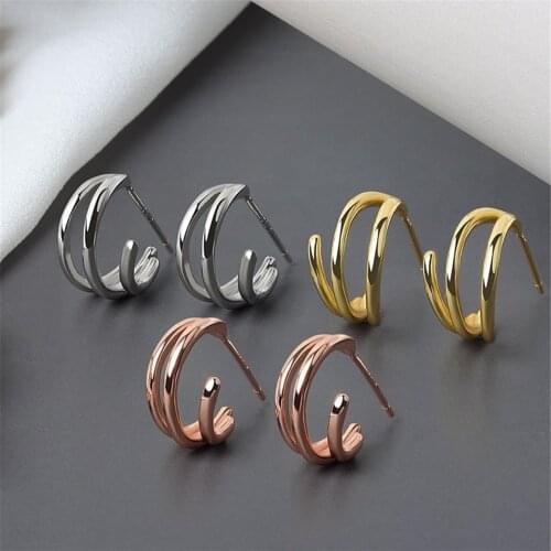 The New Personality Contracted Semicircle Type C Ear Ring Fashion Female Temperament Punk Style Earrings