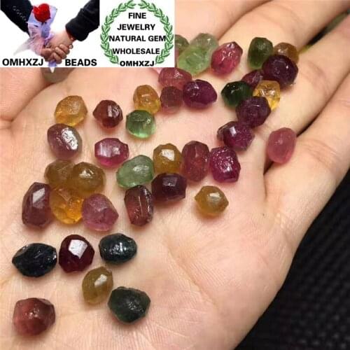 OMHXZJ Wholesale ZB438 European Fashion Woman Girl Birthday Party Wedding Gift Natural Stone Fine Tourmaline Bead Pendant Charm