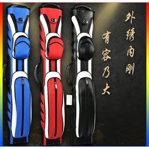 Original Billiard Pool Cue Case High Capacity Portable 6 Holes PU Cue Case 1/2 Kit Billar Case Professional Billiard Accessories