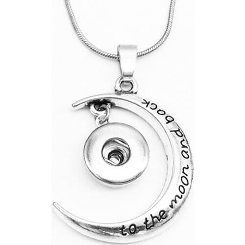 12mm moon love Snap Button Jewelry Necklace Oem, Odm Nc1779