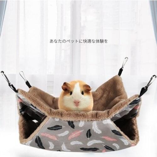 Pet Small Animal Hanging Hammock, Bunkbed for Hamster Parrot Rat Guinea-Pig Flying Squirrel Sleep Nap Sack Cage Swinging Bed