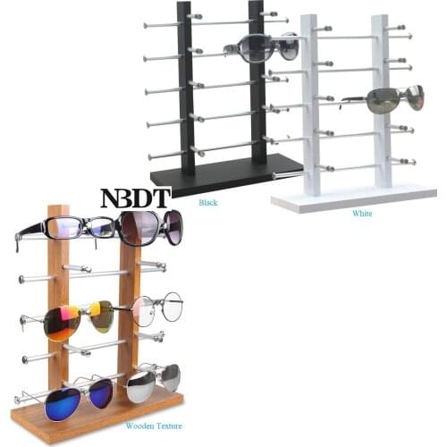 Wooden Sunglasses Display Stand Retail Tabletop Rack Holder Organizer Storage For 10Pairs Eyeglass