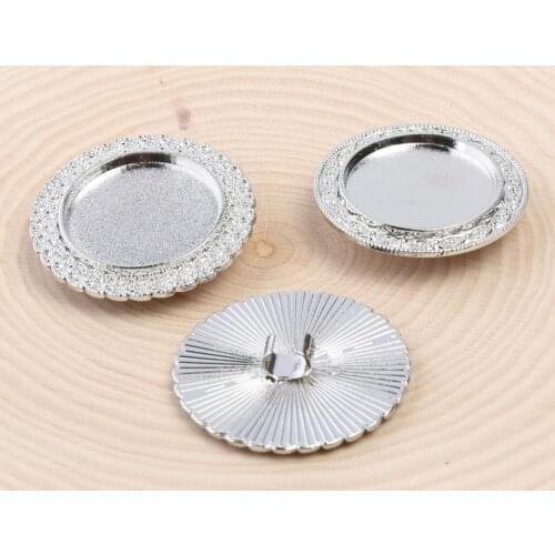 Reidgaller 8pcs fit 20mm cabochon hair pin base setting blanks diy bezel trays for hair jewelry making accessories