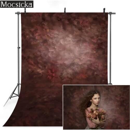 Retro Red Floral Portrait Backdrop Abstract Texture Newborn Baby Birthday Background Old Master Wedding Photography Photocall